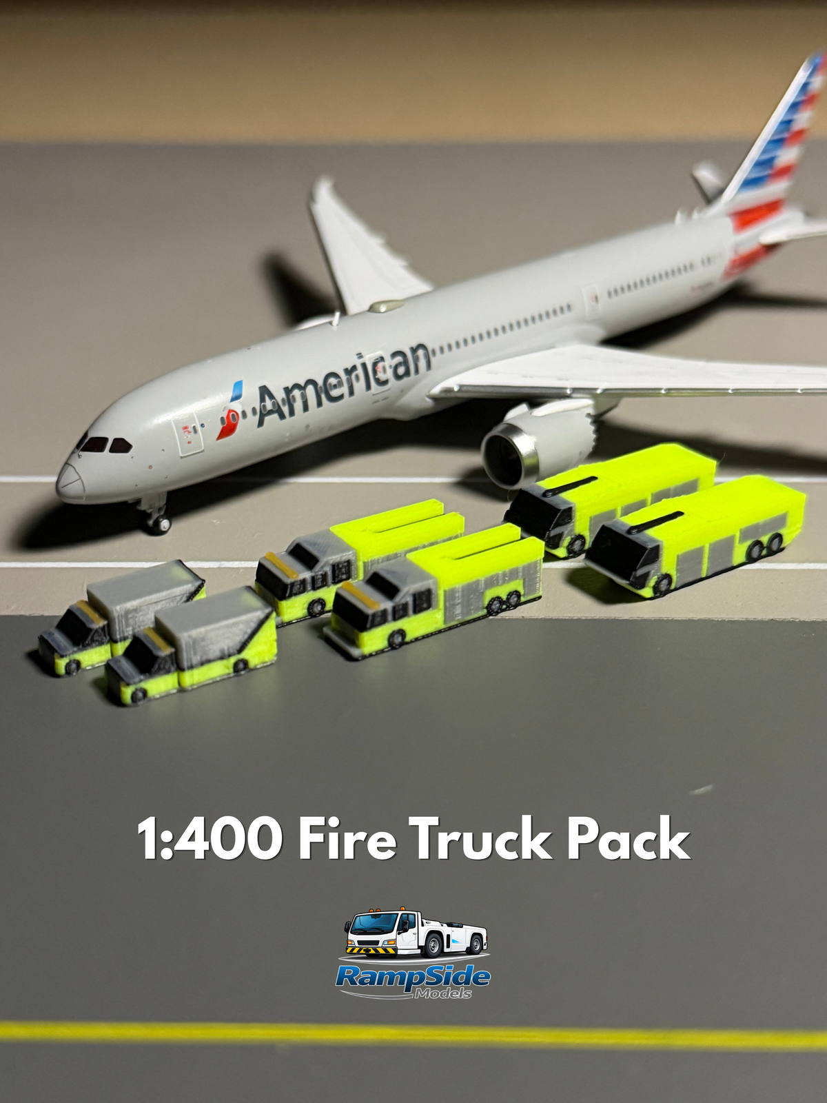 1:400 Scale Airport Fire Truck Pack (Lime Green)