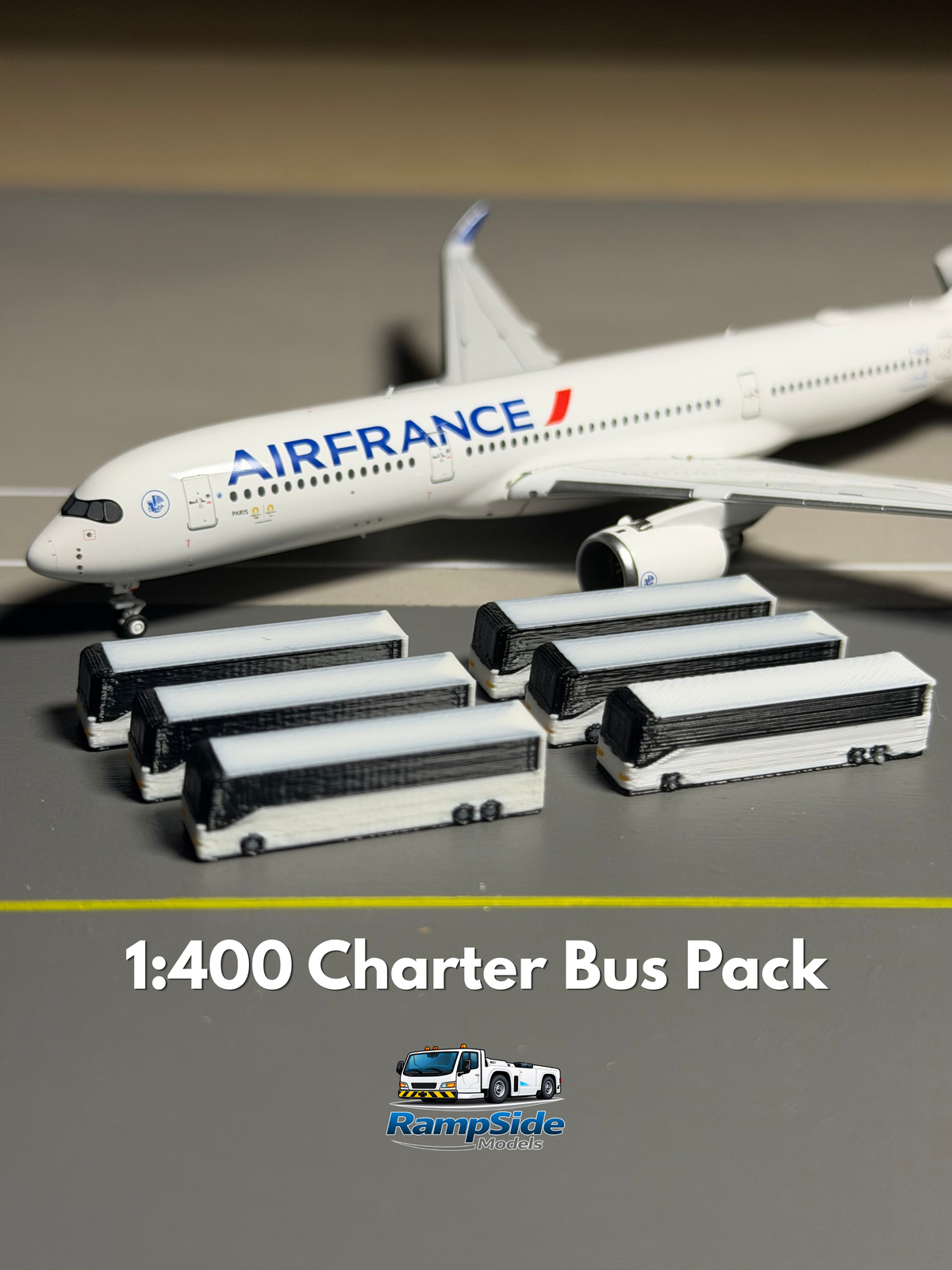 1:400 Scale Airport Charter Bus 6-Pack
