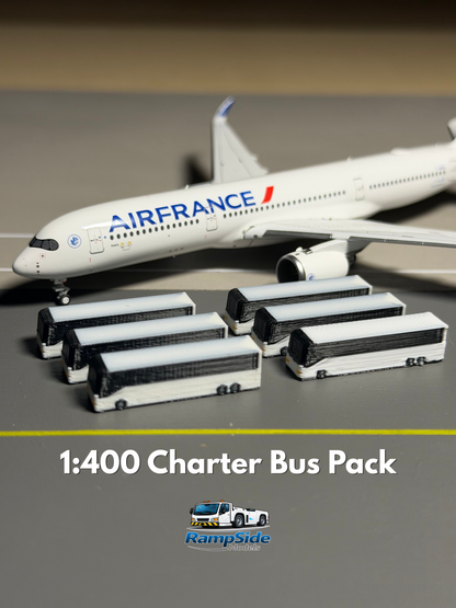 1:400 Scale Airport Charter Bus 6-Pack