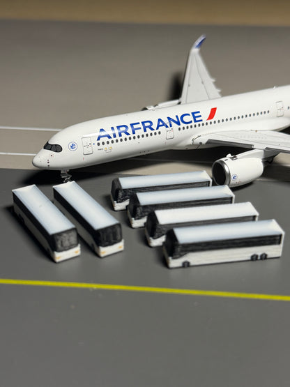 1:400 Scale Airport Charter Bus 6-Pack